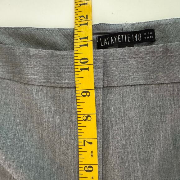 LAFAYETTE 148 Slacks Size 8 Flat Front Straight Leg Lightweight Wool Classic - Picture 12 of 13